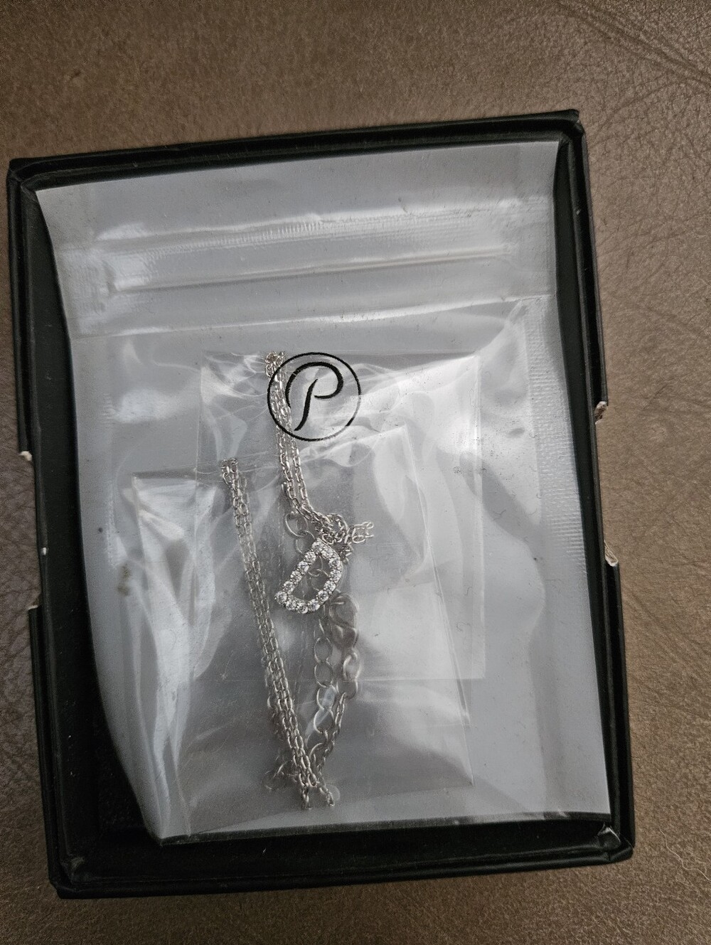 Silver Initial D Necklace - Pendant Chain